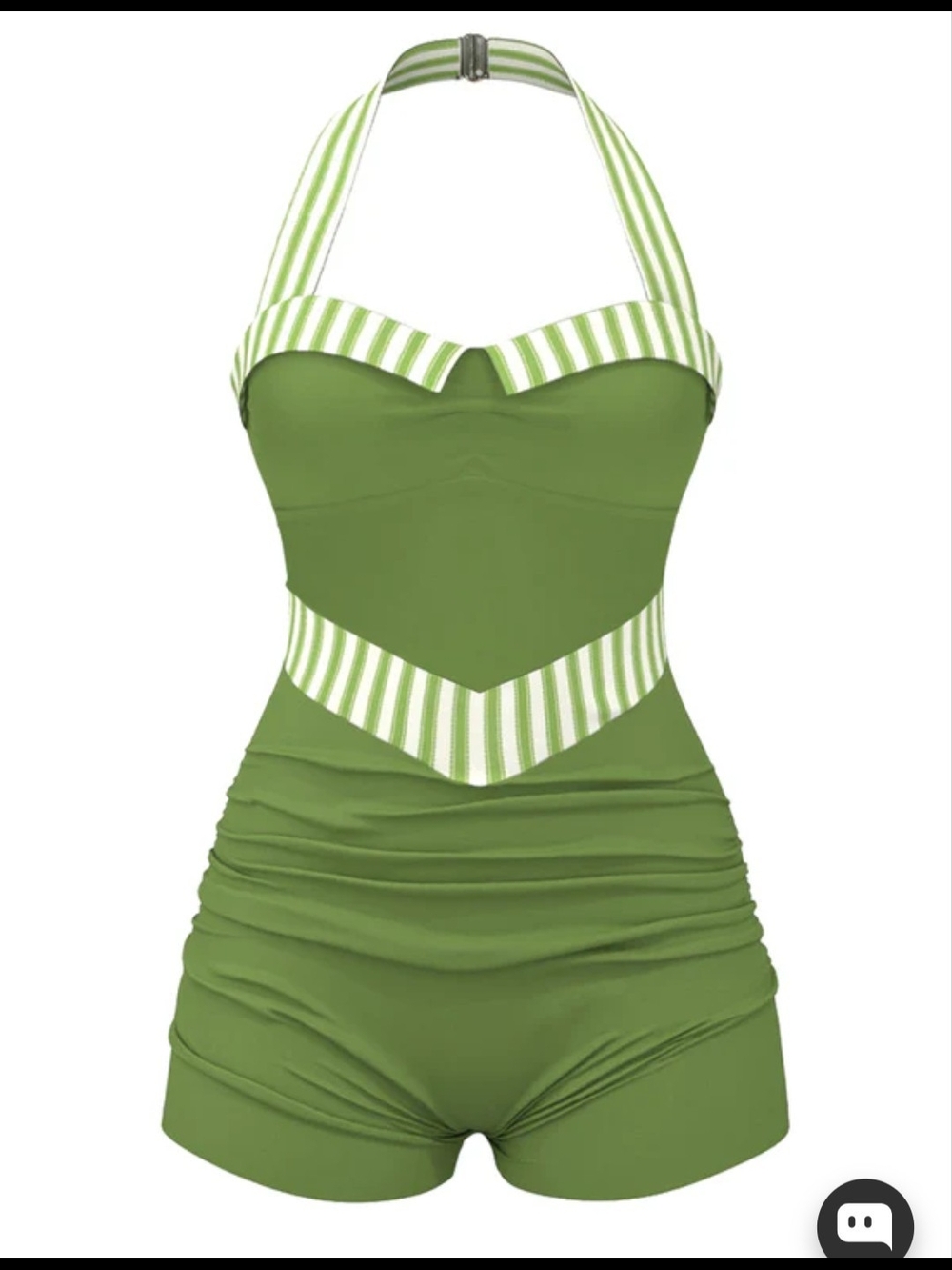 Retro Stage Women's Large Green Halter Swimsuit